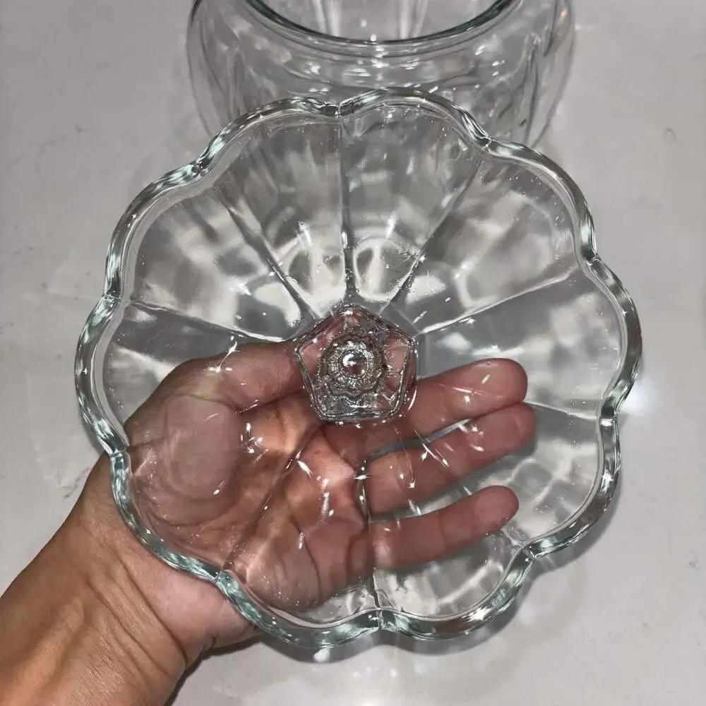 Anchor Hocking Glass Pumpkin Jar with Lid 7.5” Cookie Candy Canister
